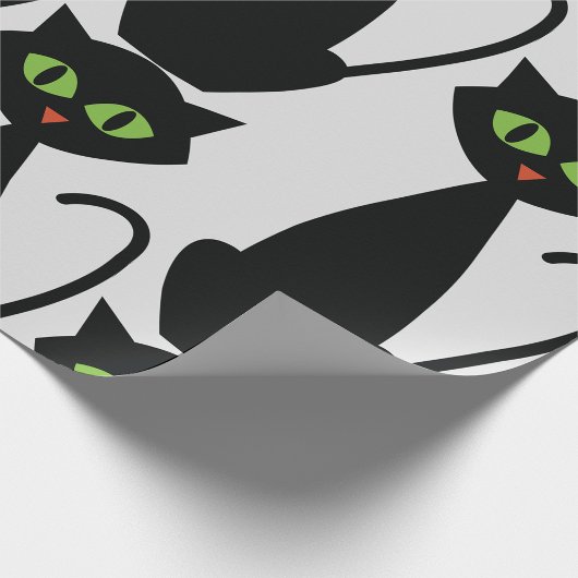 Green Mit Augen Black Cat Geschenkpapier