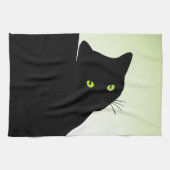 Green Mit Augen Black Cat Geschirrtuch (Horizontal)