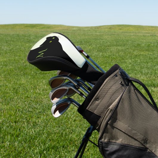 Green Mit Augen Black Cat Golf Headcover (In SItu)