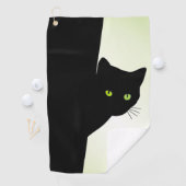 Green Mit Augen Black Cat Golfhandtuch (Insitu)