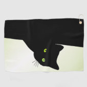 Green Mit Augen Black Cat Golfhandtuch (Horizontal)