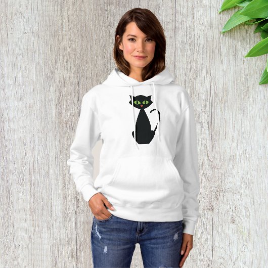 Green Mit Augen Black Cat Hoodie
