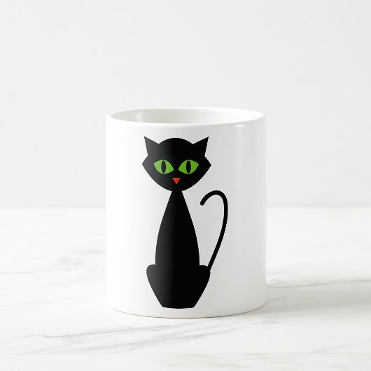 Green Mit Augen Black Cat Kaffee Tasse