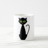 Green Mit Augen Black Cat Kaffee Tasse (Mittel)