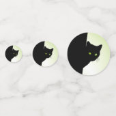 Green Mit Augen Black Cat Konfetti (Rückseiten)