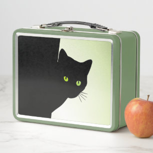 Green Mit Augen Black Cat Metall Brotdose