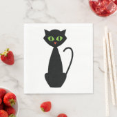 Green Mit Augen Black Cat Napkins Serviette (Beispiel)