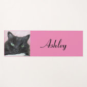 Green Mit Augen Black Cat Personalisiert Yogamatte (Vorderseite (Horizontal))