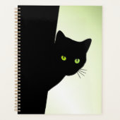 Green Mit Augen Black Cat Planer (Vorderseite)