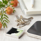 Green Mit Augen Black Cat Schlüsselanhänger (Seite)