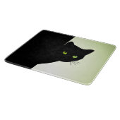 Green Mit Augen Black Cat Schneidebrett (Ecke)