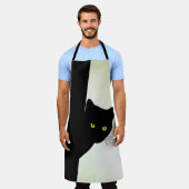 Green Mit Augen Black Cat Schürze (Getragen)