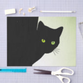 Green Mit Augen Black Cat Seidenpapier (Handwerk)