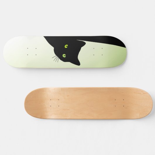 Green Mit Augen Black Cat Skateboard (Horizontal)