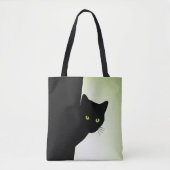 Green Mit Augen Black Cat Tasche (Vorderseite)