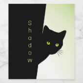 Green Mit Augen Black Cat Weinetikett (Einzelnes Label)