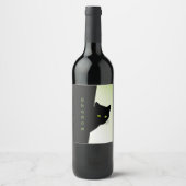 Green Mit Augen Black Cat Weinetikett (Vorderseite)