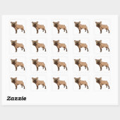 Green Mit Augen Bulldog Brown Hund Square Sticker (Blatt)