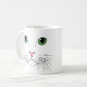 Green Mit Augen Cat Coffee Tasse (Vorderseite Links)