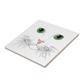 Green Mit Augen Cat Keramik Tile Fliese (Seite)