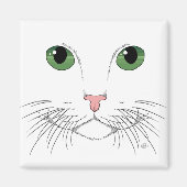 Green Mit Augen Cat Magnet (Vorne)