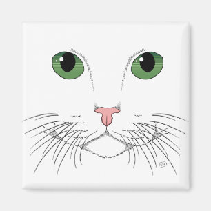 Green Mit Augen Cat Magnet