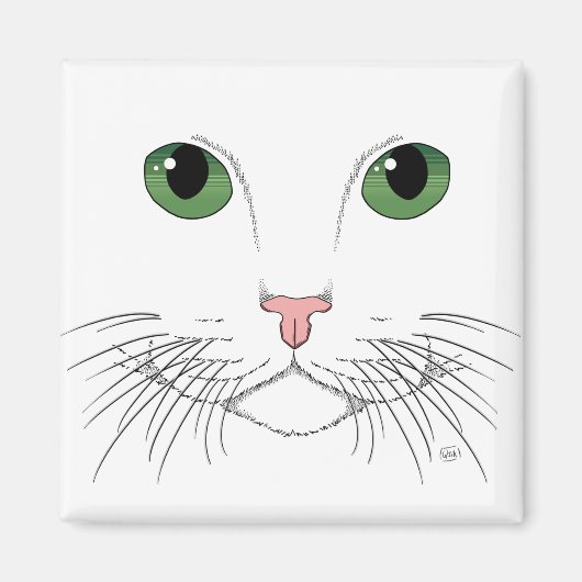 Green Mit Augen Cat Magnet (Vorne)