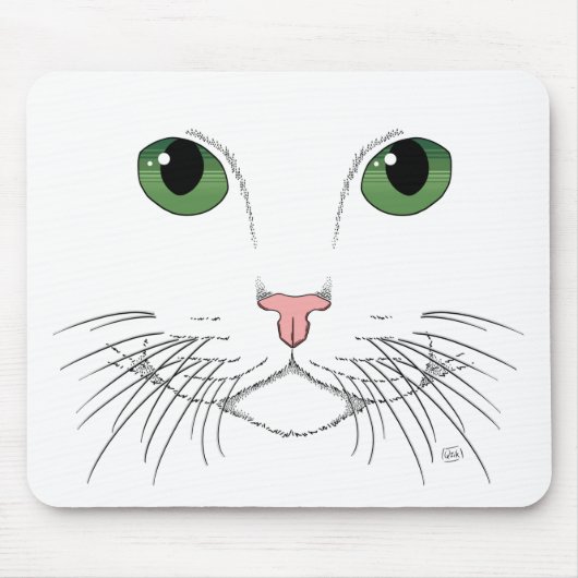 Green Mit Augen Cat Mousepad (Vorne)