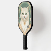 Green-Mit Augen Cat Personalisiert Pickleball Padd Pickleball Schläger (Links)