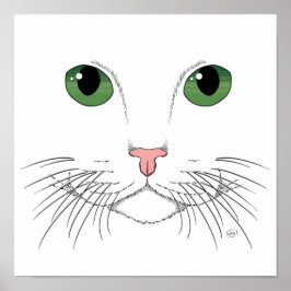 Green Mit Augen Cat Poster