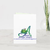 Green Mit Augen Chat Note Card Karte (Rückseite)