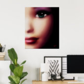 Green Mit Augen Girl Poster (Heimbüro)