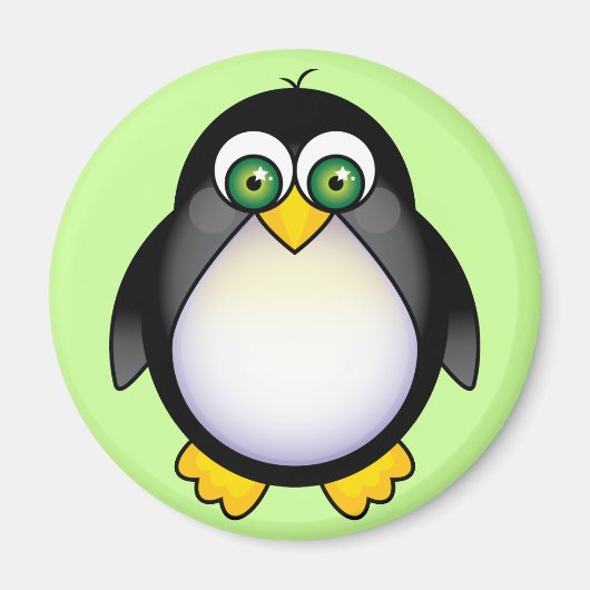 Green Mit Augen Pinguin Cartoon Magnet (Vorne)