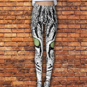 Green Mit Augen Tabby Cat Imitate Aquarellfarben L Leggings