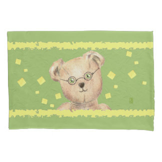Green-mit Augen Teddy-Bears-Standardkissengehäuse Kissenbezug