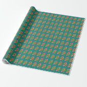 Green mit Candy Cane Weihnachtswrapping Paper Geschenkpapier (Ungerollt)