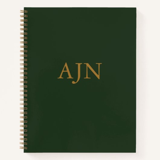 Green Mit Monogramm Art Sketchbook Notebook-Gesche Notizblock (Vorderseite)