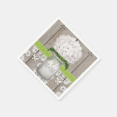 Green Mit Monogramm Hydrangea Mason Jar Serviette (Ecke)
