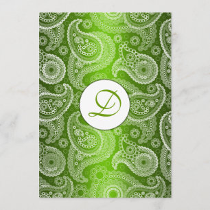 Green Mit Monogramm Paisley Wedding Einladung