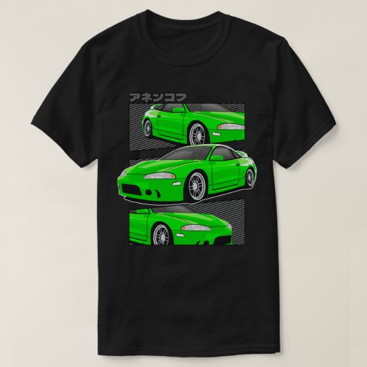 Green Mitsubishi Eclipse 2g T-Shirt (Design vorne)