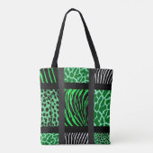 Green Mixed Animal Print Tasche (Rückseite)