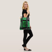 Green Mixed Animal Print Tasche (Am Model)
