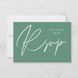 Green MOD Calligraphy w Meal RSVP Card