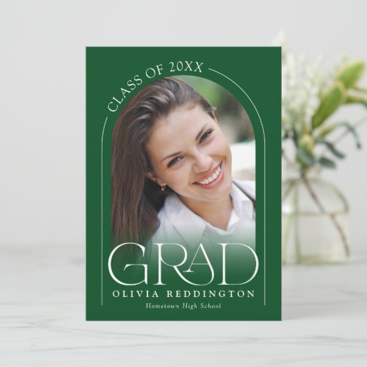 Green Modern 2 Foto Arch Abschluss Ankündigung (Stehend Vorderseite)