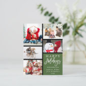 Green Modern 5 Foto Collage Weihnachten (Stehend Vorderseite)