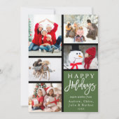 Green Modern 5 Foto Collage Weihnachten (Vorderseite)