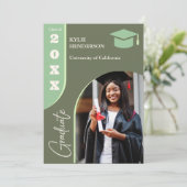 Green Modern Abschluss Foto Ankündigung (Stehend Vorderseite)