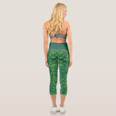 Green Modern Abstract Sports Pattern Capri Leggings (Rückseite)