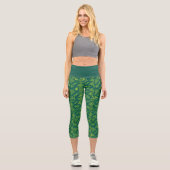 Green Modern Abstract Sports Pattern Capri Leggings (Vorderseite)