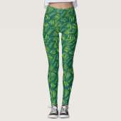 Green Modern Abstract Sports Pattern Leggings (Vorderseite)